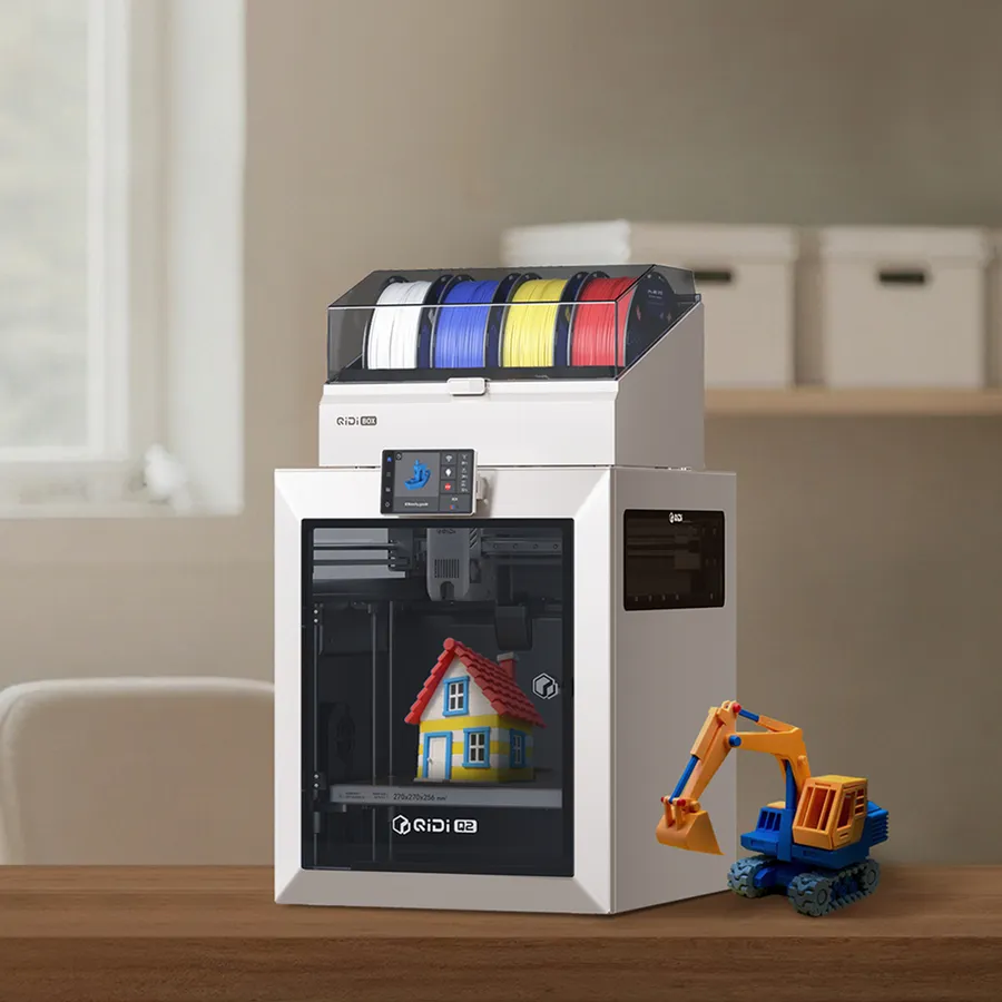 QIDI Q2 with QIDI Box and printed models